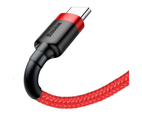 Kabelis USB2.0 A spraudnis - USB C spraudnis, 1.0m QC3.0 ar neilona apdari sarkana BASEUS