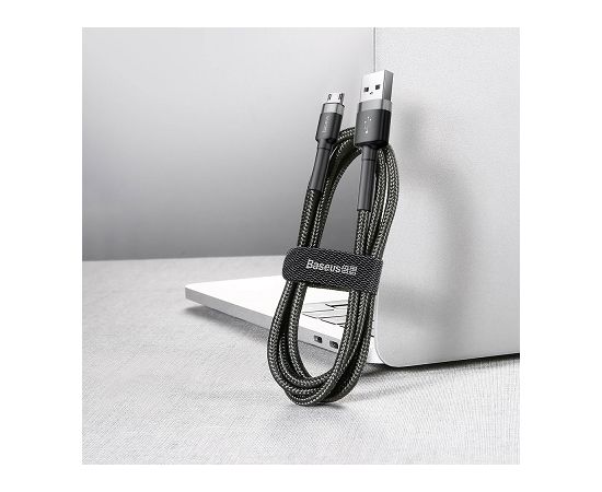 Кабель USB2.0 A штекер - mikro-USB штекер 3.0m QC3.0 Cafule серый+чёрный BASEUS