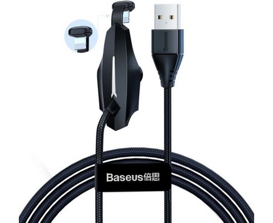 Kabelis USB2.0 A spraudnis - IP Lightning spraudnis 1,2m ar stiprinājumu pie paneļa melnu BASEUS