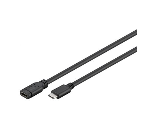 Goobay Kabelis/Pagarinātājs USB C spraudnis - USB C ligzda, max 15W, līdz 5Gbit/s 1m melns