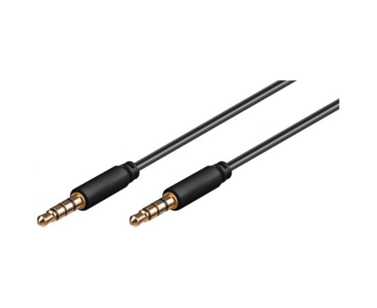 Goobay Kabelis 3.5mm 4pin spraudnis - 3.5mm 4pin spraudnis 1.5m stereo, melns