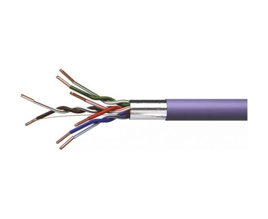 Кабель FTP CAT5e 4x2x0,48мм, одножильный, медный, с изоляцией LSZH Dca фиолетовый EMOS