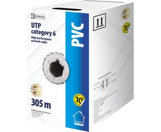 Emos Кабель UTP CAT6 4x2x0,55mm, медь, PVC Eca