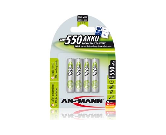 Akumulators R3 (AAA) 1.2V 550mAh Ni-Mh ANSMANN (4 gab.iepakojums)