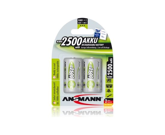 Akumulators R14 (C) 1.2V 2500mAh Ni-Mh ANSMANN (2 gab.iepakojums)