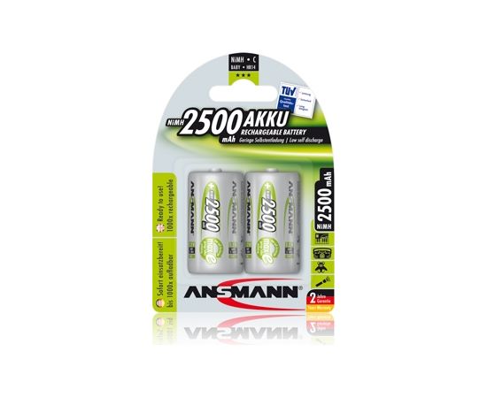 Akumulators R14 (C) 1.2V 2500mAh Ni-Mh ANSMANN (2 gab.iepakojums)