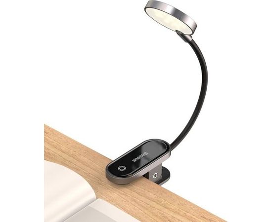 Baseus Мини-светодиодная лампа для чтения, Baseu,s с клипсой, 3W, 4000К, серая