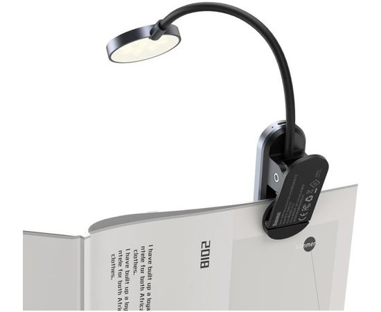 Baseus Мини-светодиодная лампа для чтения, Baseu,s с клипсой, 3W, 4000К, серая