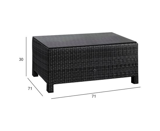 Придиванный столик SEVILLA NEW 71x71xH30см, черный