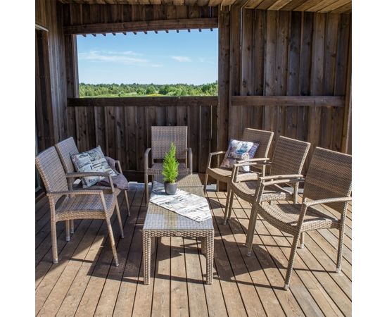Столик вспомогательный WICKER 50x50xH45см, капучино