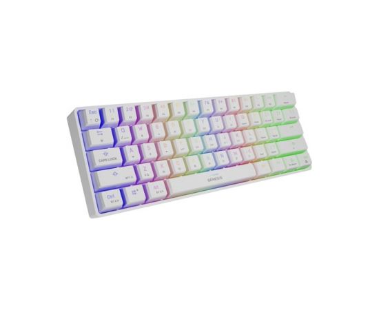 Genesis THOR 660 RGB Gaming keyboard, RGB LED light, US, White, Bluetooth, Wired, Wireless connection, Gateron Red Switch