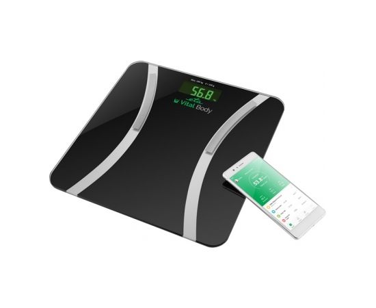 ETA Vital Body Personal scale ETA678090000 Body analyzer, Maximum weight (capacity) 180 kg, Accuracy 100 g, Body Mass Index (BMI) measuring, Black