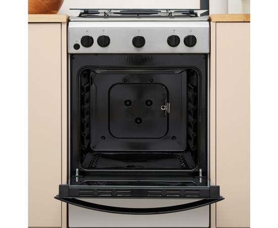 INDESIT Cooker IS5G1PMX/E Hob type Gas, Oven type Gas, Inox, Width 50 cm, Grilling, 59 L, Depth 60 cm