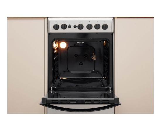 INDESIT Cooker IS5G1PMX/E Hob type Gas, Oven type Gas, Inox, Width 50 cm, Grilling, 59 L, Depth 60 cm