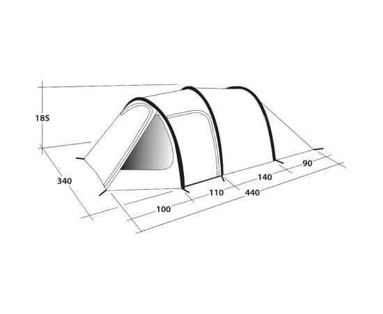 Outwell Earth 5 Blue, kempinga telts 5 personām Teltis