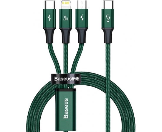 Baseus Rapid Series 3-in-1 cable USB-C For M+L+T 20W 1.5m (Green )