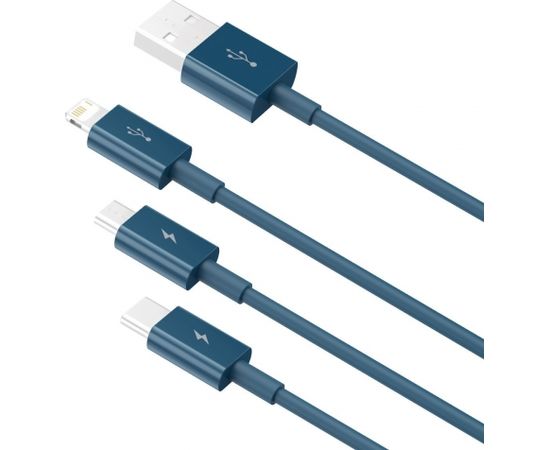 USB cable 3in1 Baseus Superior Series, USB to micro USB / USB-C / Lightning, 3.5A, 1.2m (blue)