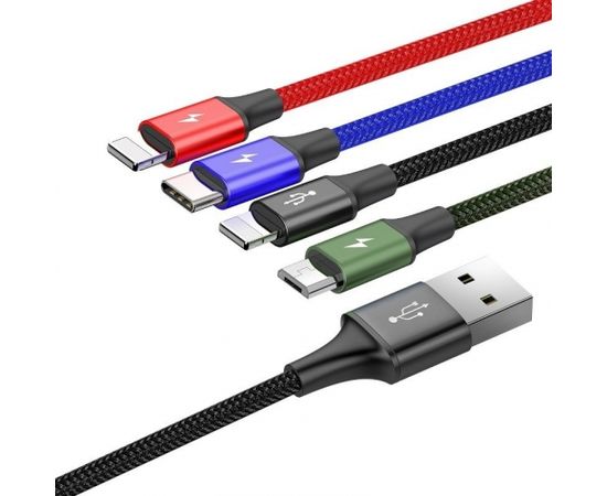 Kabel USB Baseus Fast 4w1 USB-C / 2x Lightning / Micro 3,5A 1,2m (czarny)