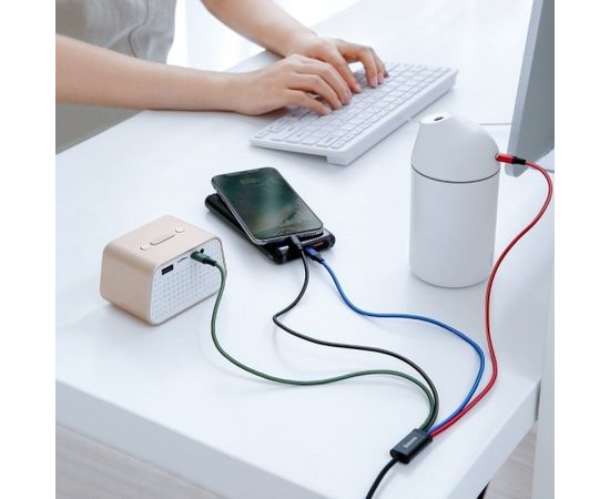 Kabel USB Baseus Fast 4w1 USB-C / 2x Lightning / Micro 3,5A 1,2m (czarny)
