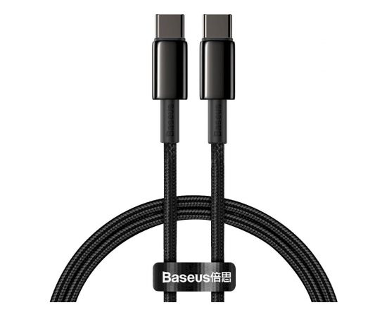 (Ir veikalā) Baseus Tungsten Gold Cable Type-C to Type-C 100W 2m Black