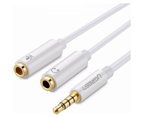 UGREEN AV141 3.5mm Male to Dual 3.5mm Female Headset Splitter (white)
