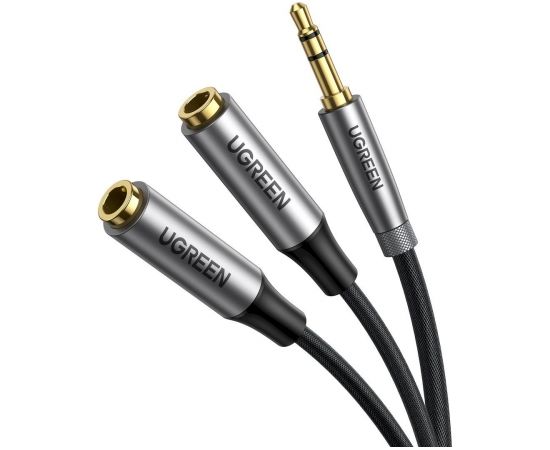 UGREEN AUX Audio splitter with jack 3,5 mm cable, 20cm (silver)