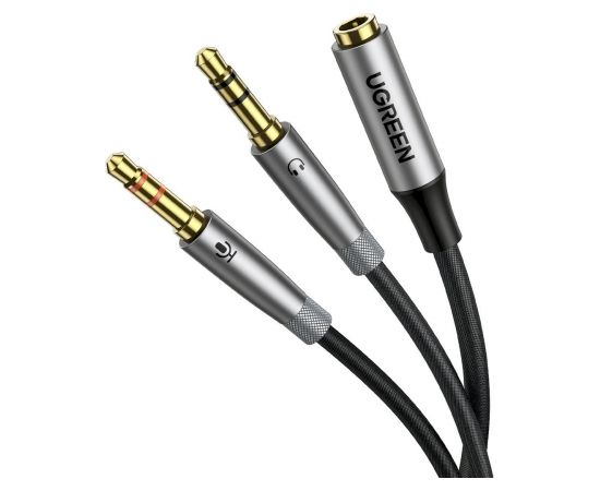 UGREEN AV192 3.5mm Female to 2 male audio cable (grey)