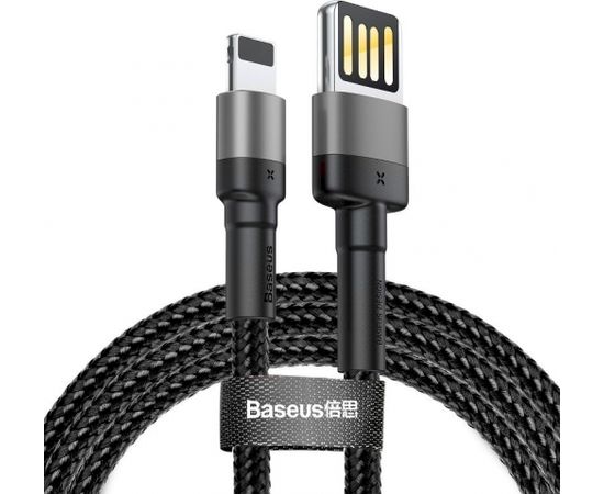 Lightning USB cable (reversible) Baseus Cafule 2.4A 1m (gray-black)