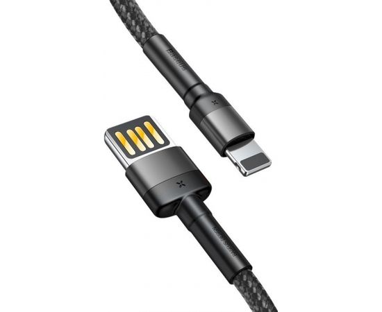 Lightning USB cable (reversible) Baseus Cafule 2.4A 1m (gray-black)