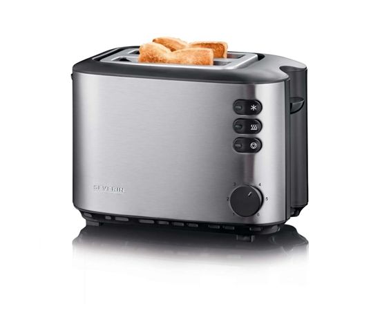 Severin AT 2514 Stainless steel/Black, Stainless steel, 850 W, Number of slots 2, Number of power levels 1, Bun warmer included