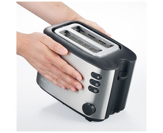 Severin AT 2514 Stainless steel/Black, Stainless steel, 850 W, Number of slots 2, Number of power levels 1, Bun warmer included