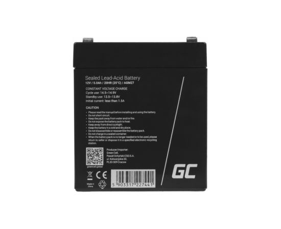 Green Cell AGM27 UPS battery Sealed Lead Acid (VRLA) 12 V 5 Ah