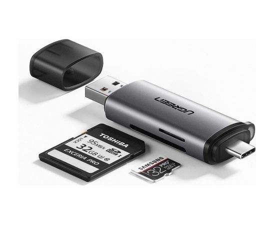 UGREEN USB + USB-C Adapter Card Reader SD + microSD (gray)