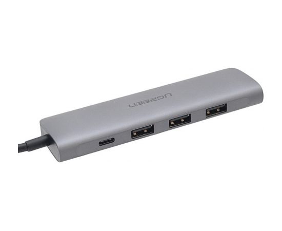 UGREEN 5in1 USB-C to HDMI 4K Adapter, 3x USB 3.0, Type-C (gray)