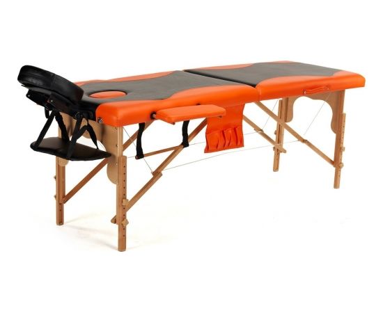 Bodyfit 2 sekciju masāžas gulta divu krāsu melna - oranža (1041)