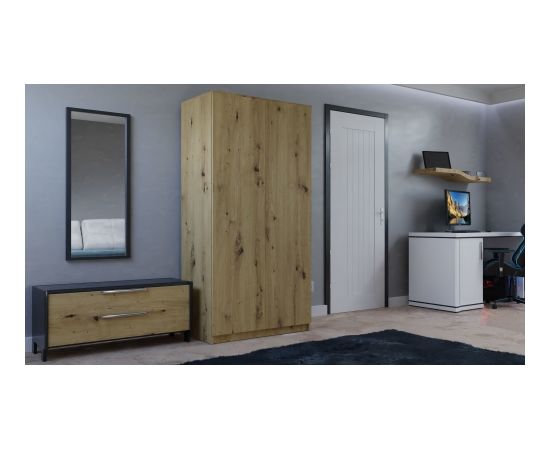 Top E Shop Topeshop SD-90 ART KPL bedroom wardrobe/closet 7 shelves 2 door(s) Oak