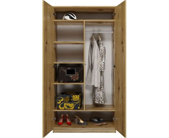 Top E Shop Topeshop SD-90 ART KPL bedroom wardrobe/closet 7 shelves 2 door(s) Oak