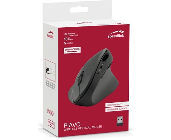Speedlink wireless mouse Piavo Ergonomic Vertical (SL-630019-RRBK)