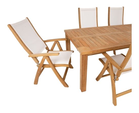 Ēdamistabas komplekts BALI galds un 6 krēsli.