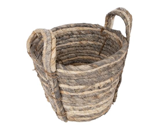 Basket MIAMI-3, D22xH20cm, grey stripes