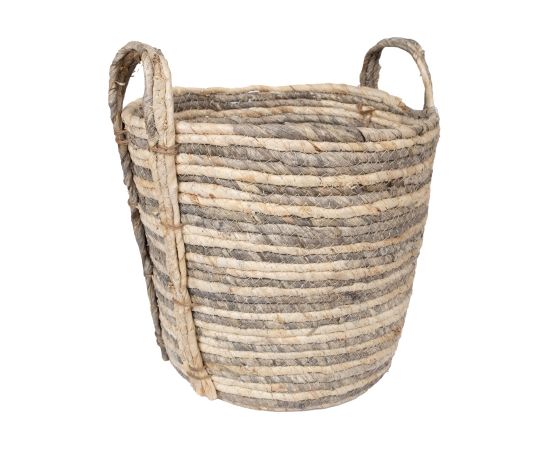 Basket MIAMI-1, D30xH29cm, grey stripes