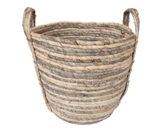 Basket MIAMI-1, D30xH29cm, grey stripes