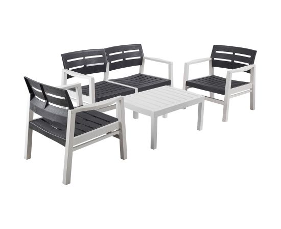 Dārza mēbeļu komplekts SURABAYA galds, sols un 2 krēsli