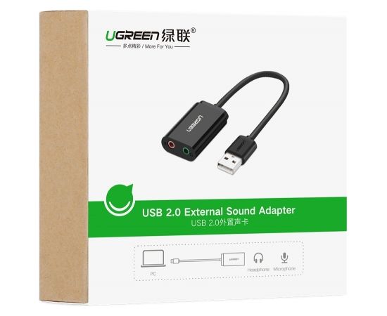 Ugreen USB 2.0 - 3,5 mm mini jack External Sound Adapter white (US205 30143)