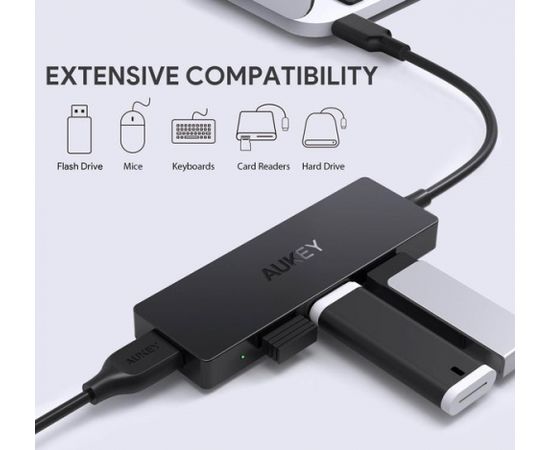 AUKEY CB-C64 interface hub Black, Grey