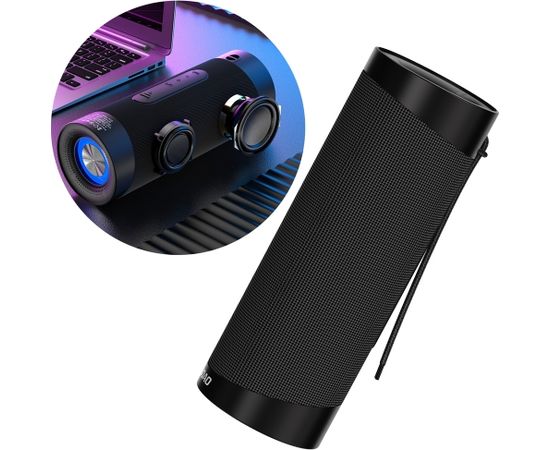 Dudao Y10Pro Bezvadu Bluetooth 5.0 Party RGB SpeSkaļrunis 10W (2x 5W) 2000mAh + Micro SD + AUX Melns Bezvadu skaļruņi Dudao Y10Pro Bezvadu Bluetooth 5.0 Party RGB SpeSkaļrunis 10W (2x 5W) 2000mAh + Micro SD + AUX Melns Bezvadu skaļruņi