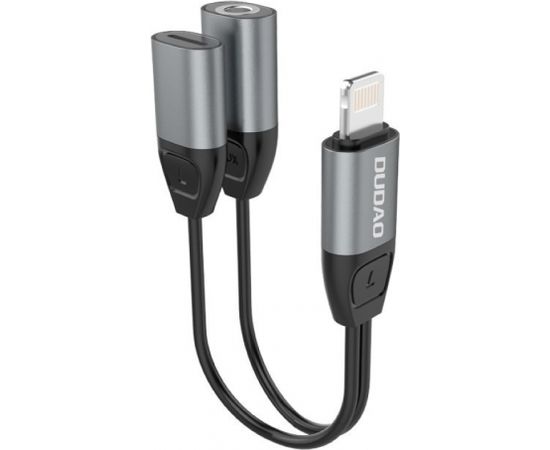 HQ Dudao L17i Адаптер для наушников Lightning на Lightning переходник + 3,5 мм Mini Аудио & конектор Заряда Jack Серый