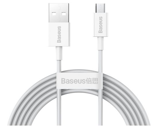 Baseus Superior Series Cable USB to micro USB, 2A, 2m (white) Data USB kabeļi
