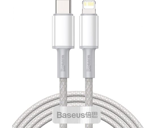 USB-C to Lightning Baseus High Density Braided Cable, 20W, PD, 2m (white)