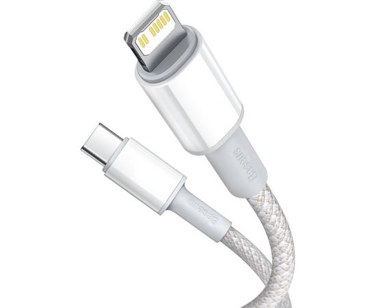 USB-C to Lightning Baseus High Density Braided Cable, 20W, PD, 2m (white)